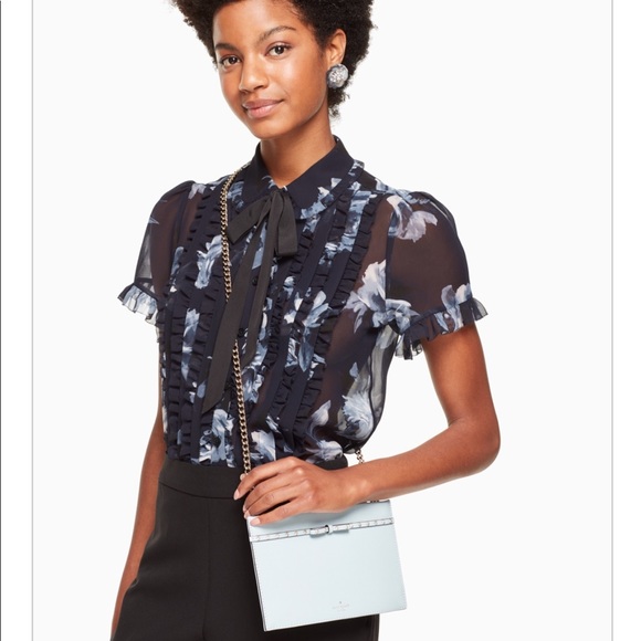 Kate Spade Elliott Street Mini Sima Shimmer Blue - Picture 2 of 14